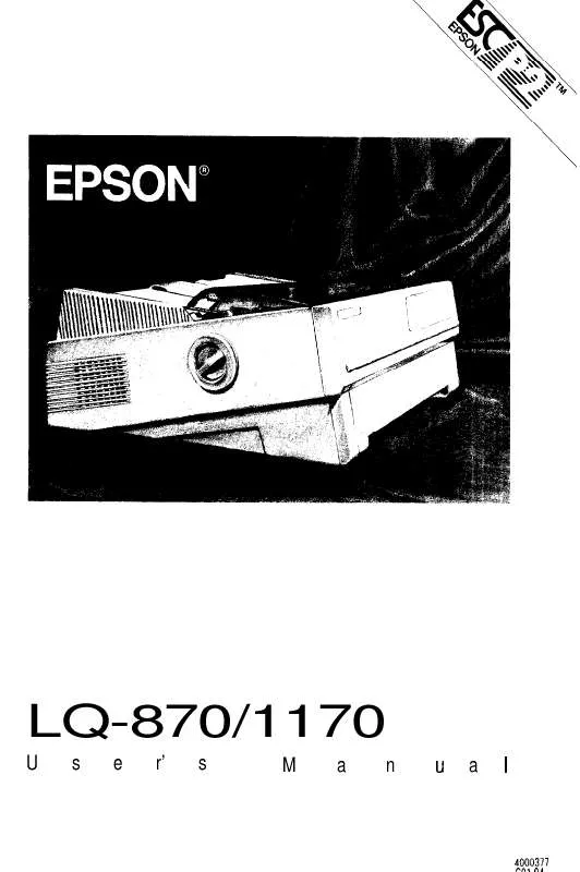 Mode d'emploi EPSON LQ-1170