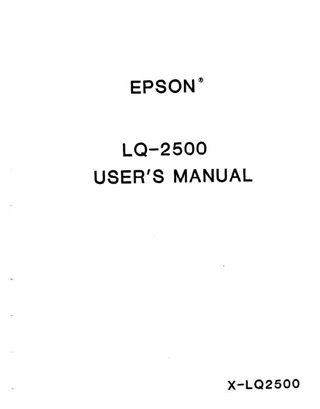 Mode d'emploi EPSON LQ-2500