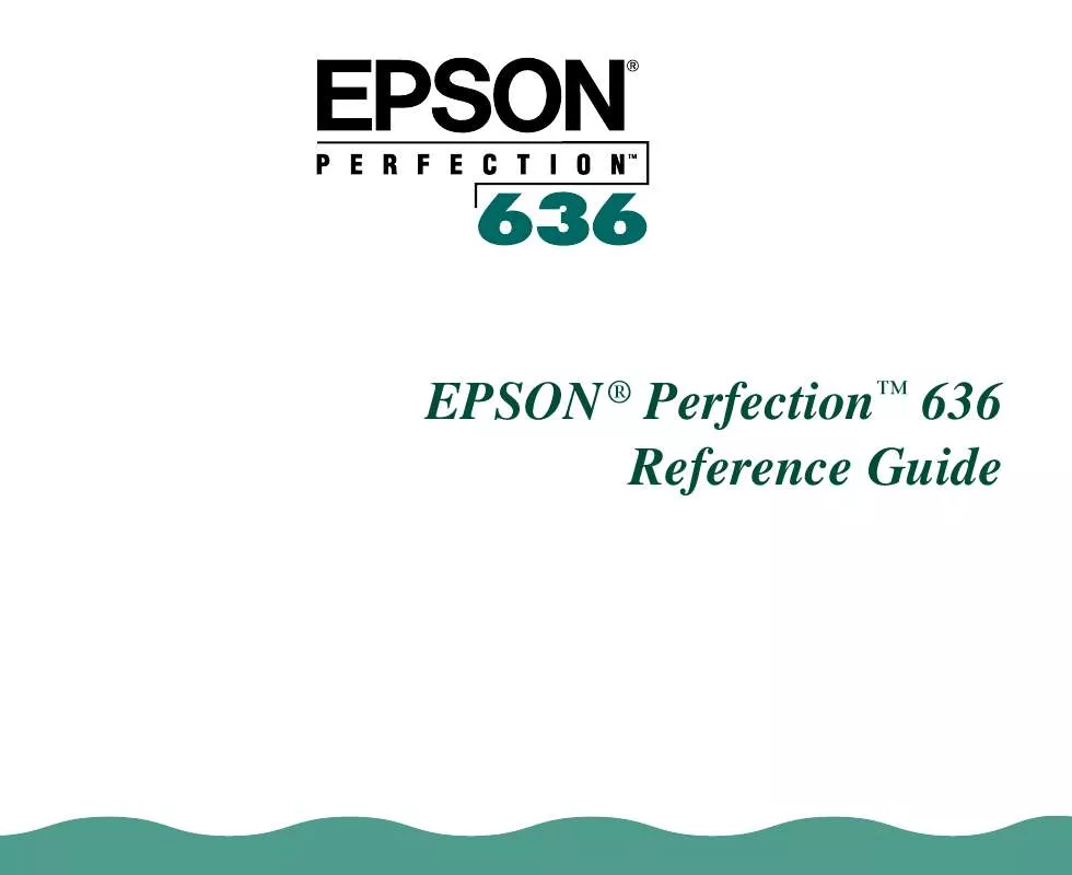 Mode d'emploi EPSON PERFECTION 636