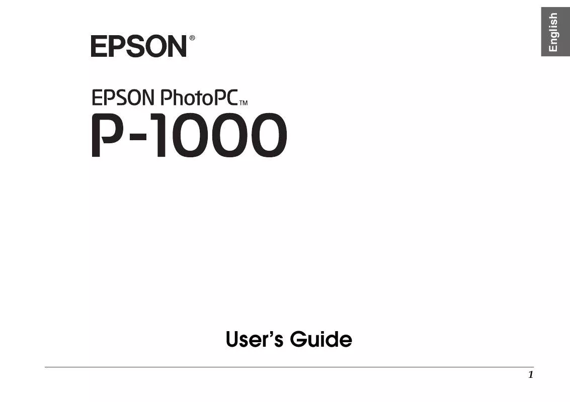 Mode d'emploi EPSON PHOTOPC P-1000