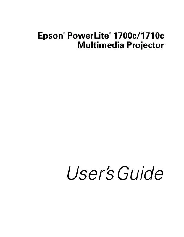 Mode d'emploi EPSON POWERLITE 1710C