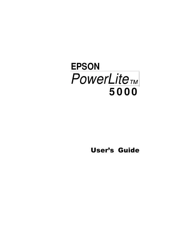 Mode d'emploi EPSON POWERLITE 5000
