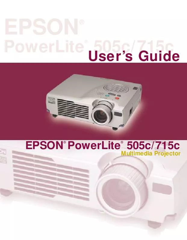 Mode d'emploi EPSON POWERLITE 505C