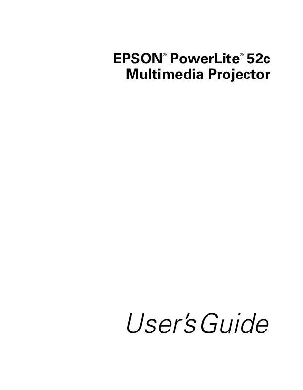 Mode d'emploi EPSON POWERLITE 52C