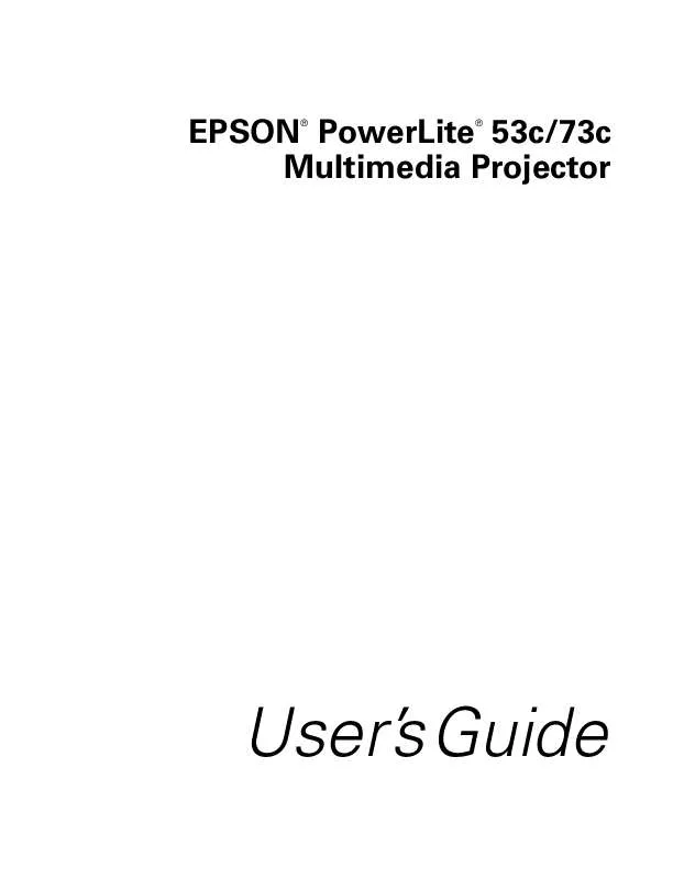 Mode d'emploi EPSON POWERLITE 53C