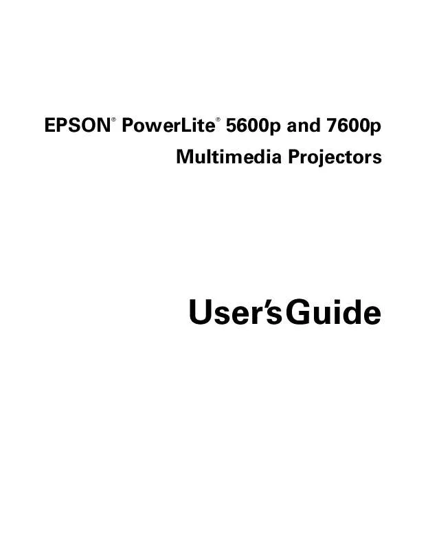 Mode d'emploi EPSON POWERLITE 5600P