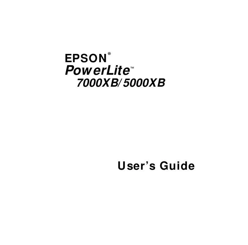Mode d'emploi EPSON POWERLITE 7000XB