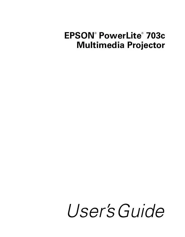 Mode d'emploi EPSON POWERLITE 703C