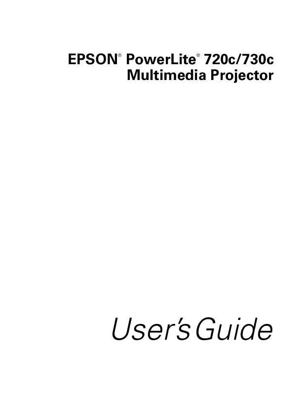 Mode d'emploi EPSON POWERLITE 720C
