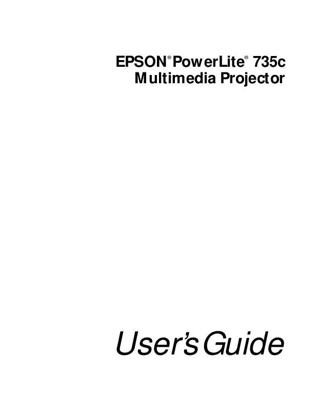 Mode d'emploi EPSON POWERLITE 735C