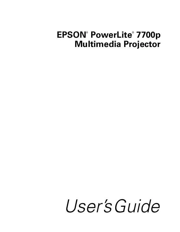 Mode d'emploi EPSON POWERLITE 7700P