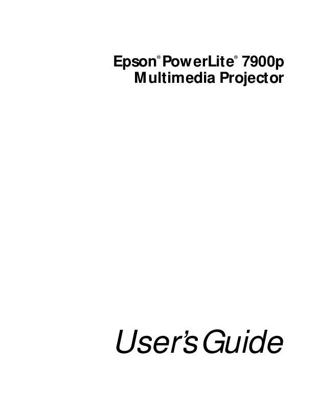 Mode d'emploi EPSON POWERLITE 7900P