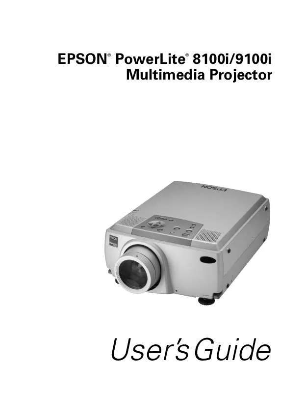 Mode d'emploi EPSON POWERLITE 8100I