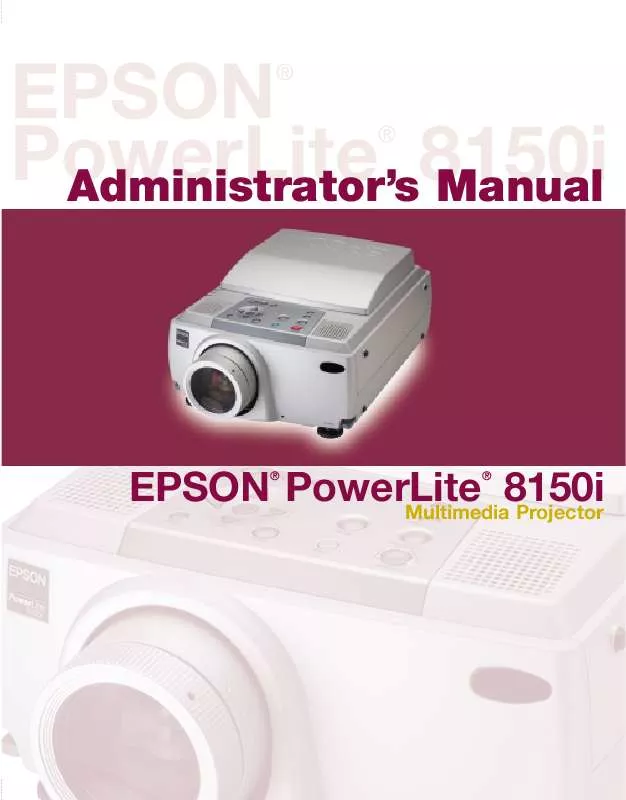 Mode d'emploi EPSON POWERLITE 8150I