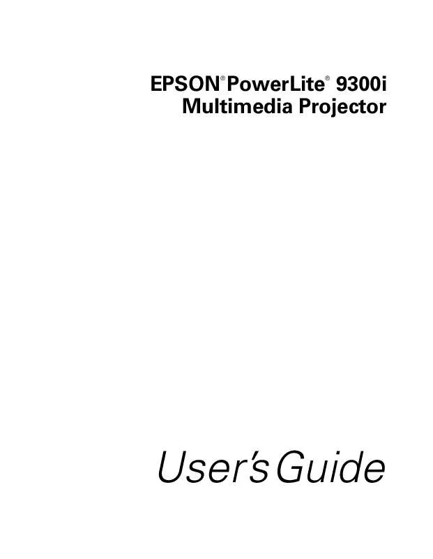 Mode d'emploi EPSON POWERLITE 9300I