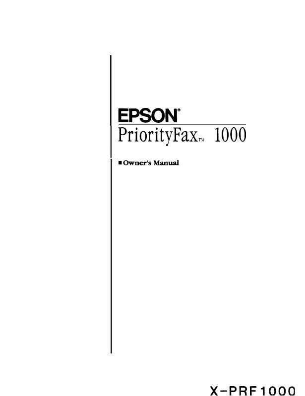 Mode d'emploi EPSON PRIORITYFAX 1000