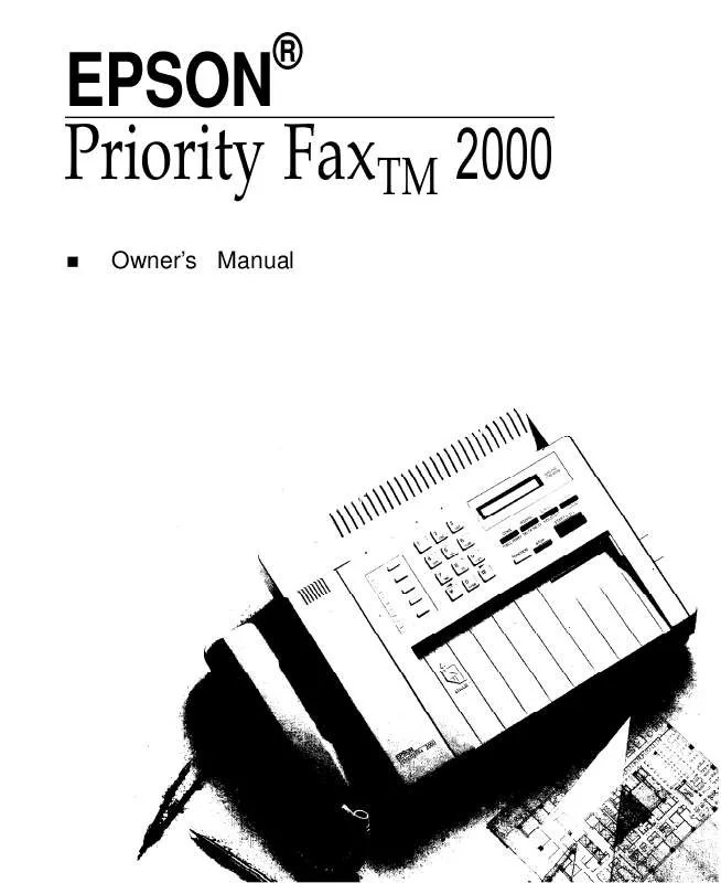 Mode d'emploi EPSON PRIORITYFAX 2000