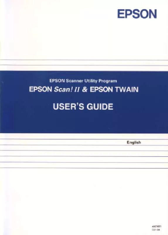 Mode d'emploi EPSON SCAN-2-TWAIN SCANNER UTILITY PROGRAM