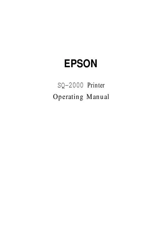 Mode d'emploi EPSON SQ-2000