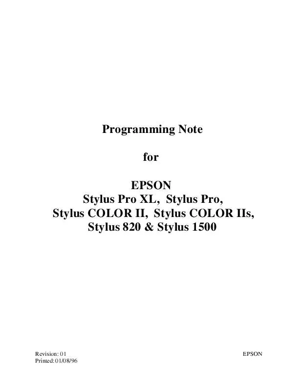 Mode d'emploi EPSON STYLUS 1500