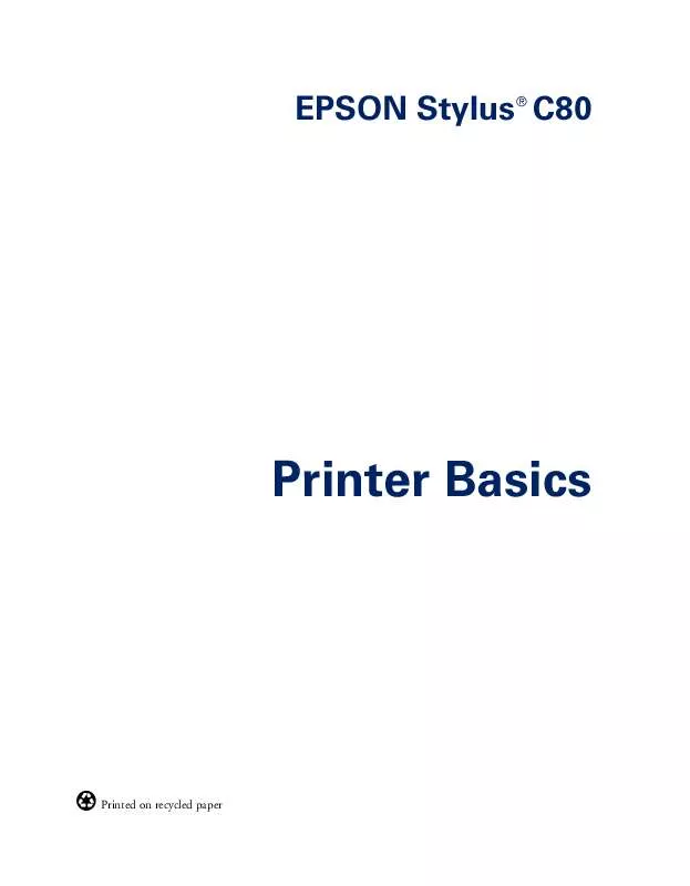 Mode d'emploi EPSON STYLUS C80