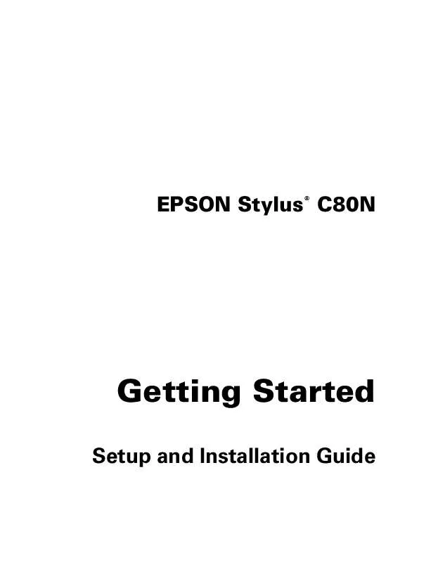 Mode d'emploi EPSON STYLUS C80N