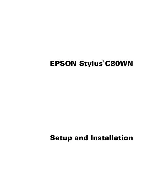 Mode d'emploi EPSON STYLUS C80WN