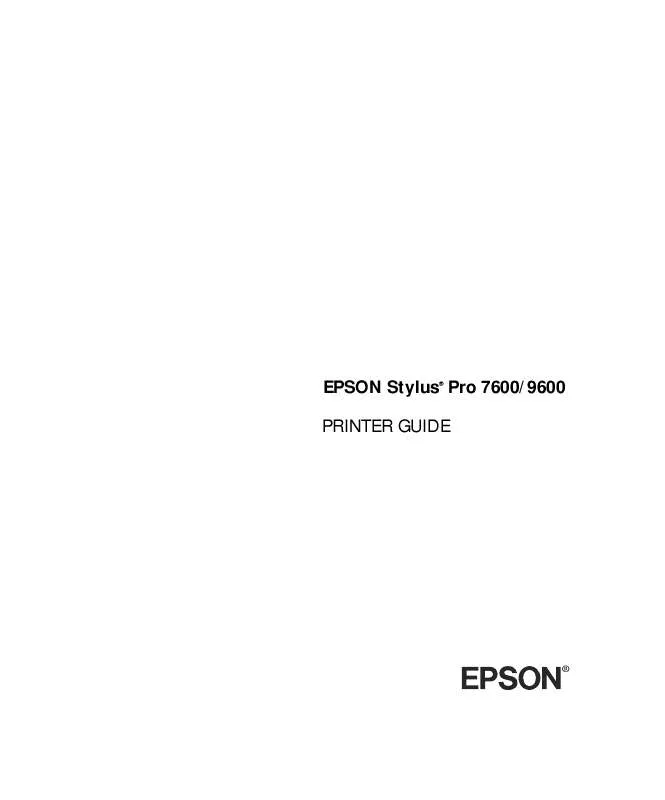 Mode d'emploi EPSON STYLUS PRO 7600