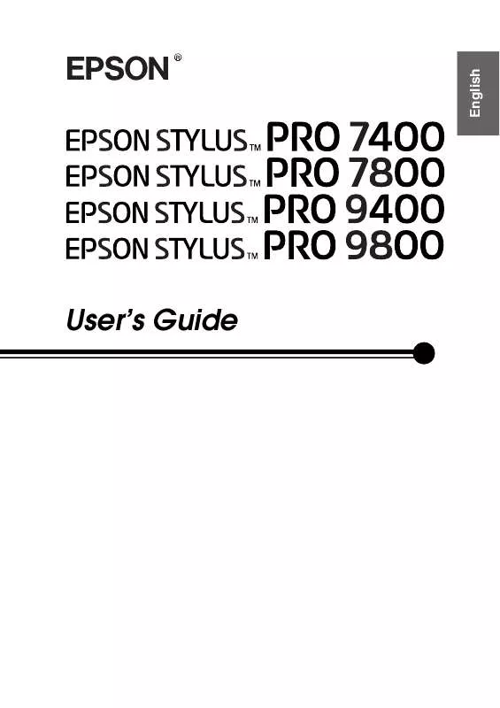 Mode d'emploi EPSON STYLUS PRO 7800