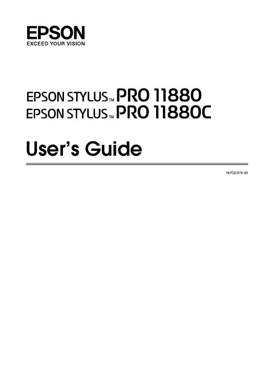Mode d'emploi EPSON STYLUS PRO 11880C