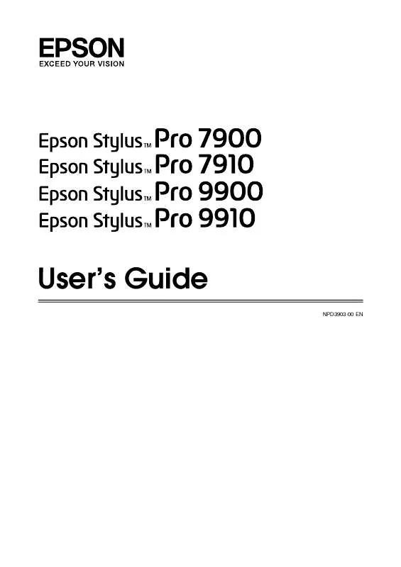 Mode d'emploi EPSON STYLUS PRO 7910