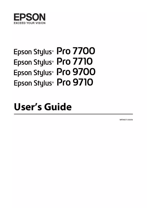 Mode d'emploi EPSON STYLUS PRO 9700