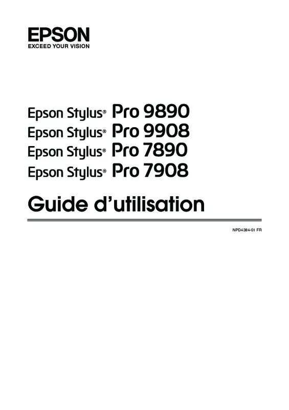 Mode d'emploi EPSON STYLUS PRO 9890