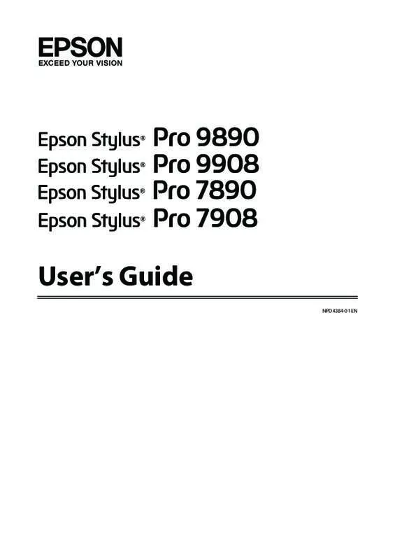 Mode d'emploi EPSON STYLUS PRO 9908