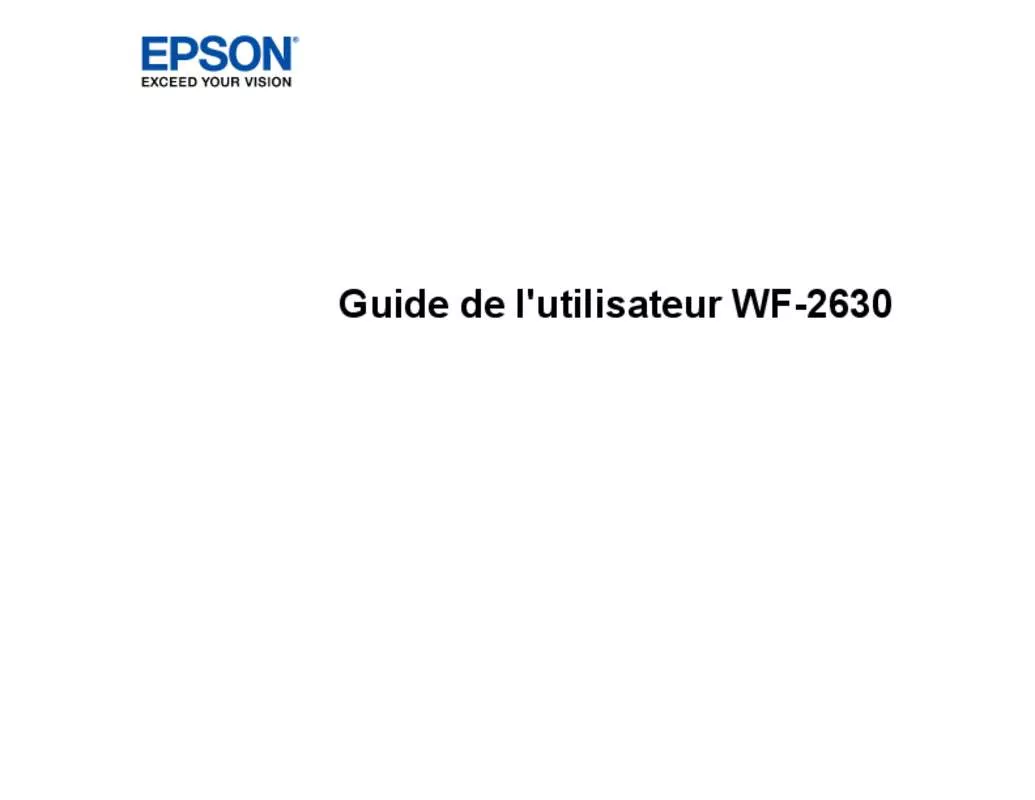 Mode d'emploi EPSON WF-2630WF