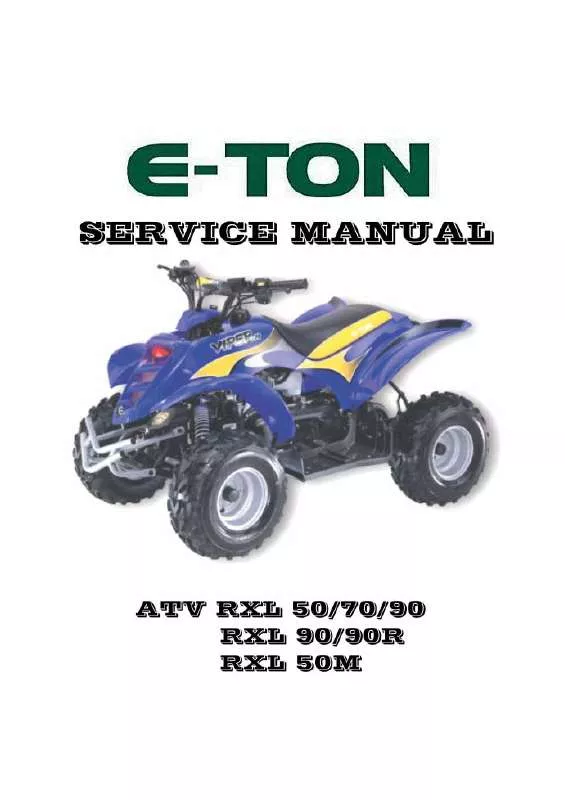 Mode d'emploi ETON ATV RXL 50