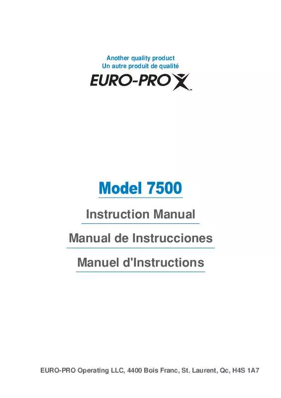 Mode d'emploi EURO-PRO 7500
