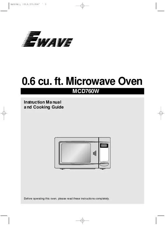 Mode d'emploi EWAVE MCD760W