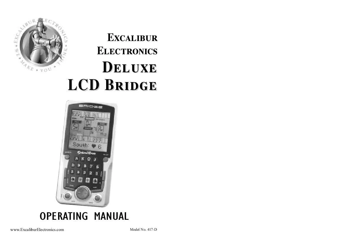 Mode d'emploi EXCALIBUR ELECTRONICS DELUXE LCD BRIDGE 417-D