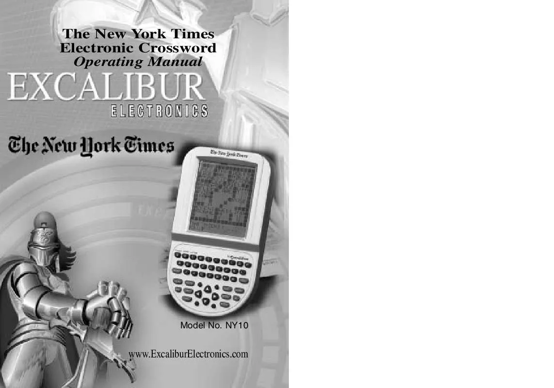 Mode d'emploi EXCALIBUR ELECTRONICS THE NEW YORK TIMES ELECTRONIC CROSSWORD NY10