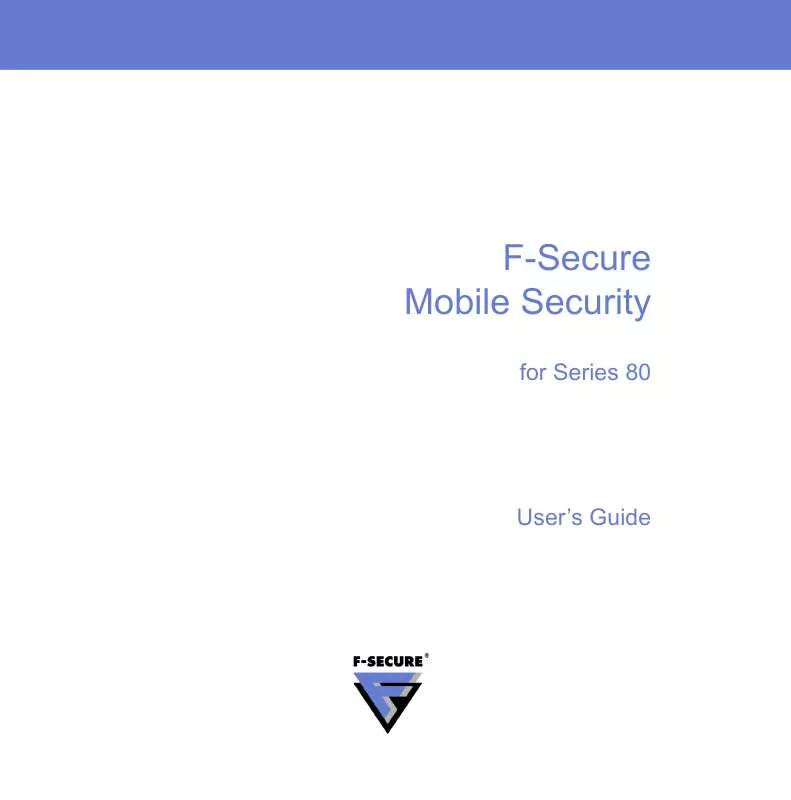 Mode d'emploi F-SECURE MOBILE SECURITY FOR SERIES 80