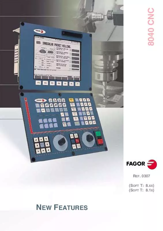Mode d'emploi FAGOR 8040 TC CNC