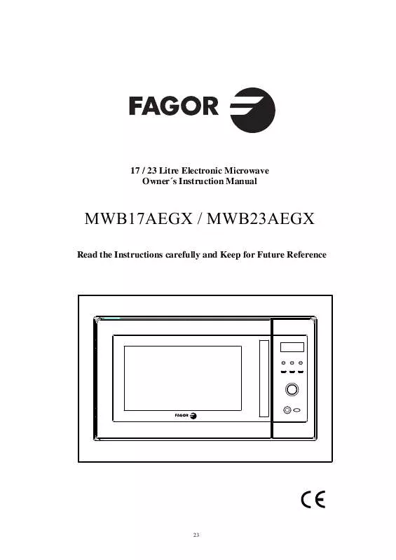 Mode d'emploi FAGOR MWB17AEGX