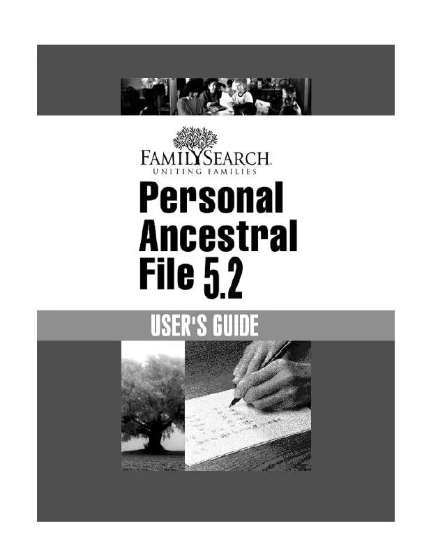 Mode d'emploi FAMILYSEARCH PERSONAL ANCESTRAL FILE 5.2