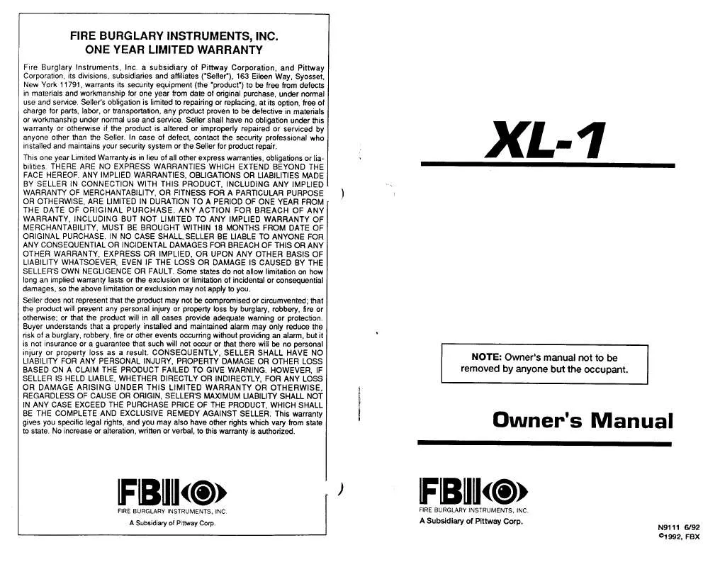Mode d'emploi FBII XL-1