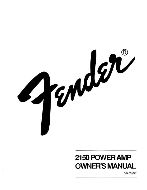 Mode d'emploi FENDER 2150 POWER AMPLIFIER