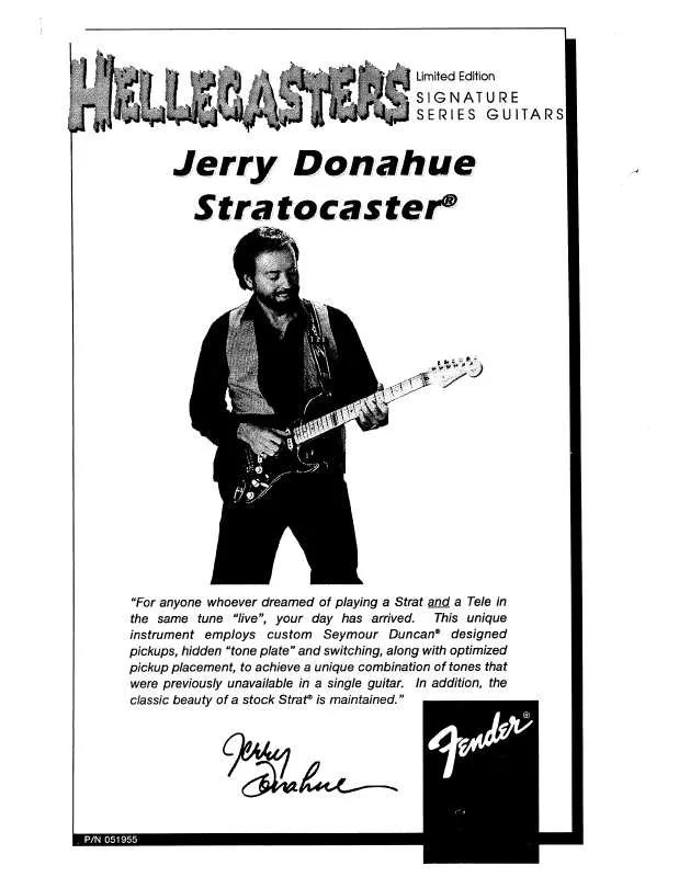 Mode d'emploi FENDER HELLECASTERS JERRY DONAHUE STRATOCASTER