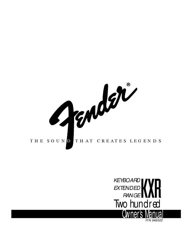 Mode d'emploi FENDER KXR 200