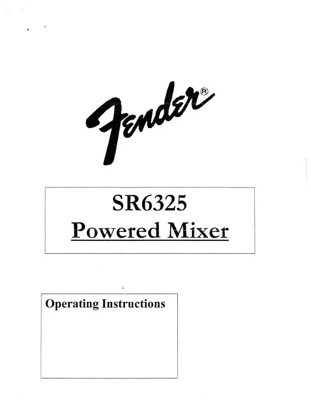 Mode d'emploi FENDER SR6325