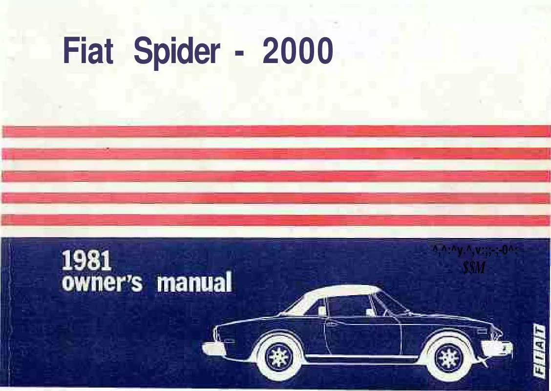 Mode d'emploi FIAT SPIDER 2000